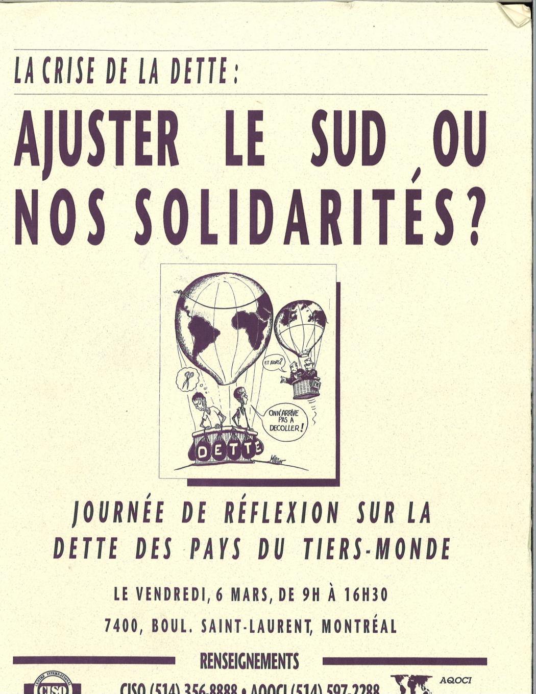 Affiche : Ajuster le sud ou nos solidarités